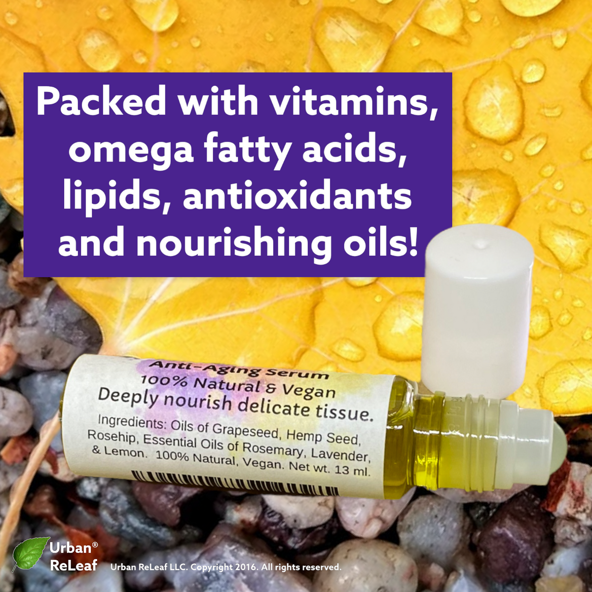 Natural AntiAging Serum Wrinkle Roller Urban ReLeaf